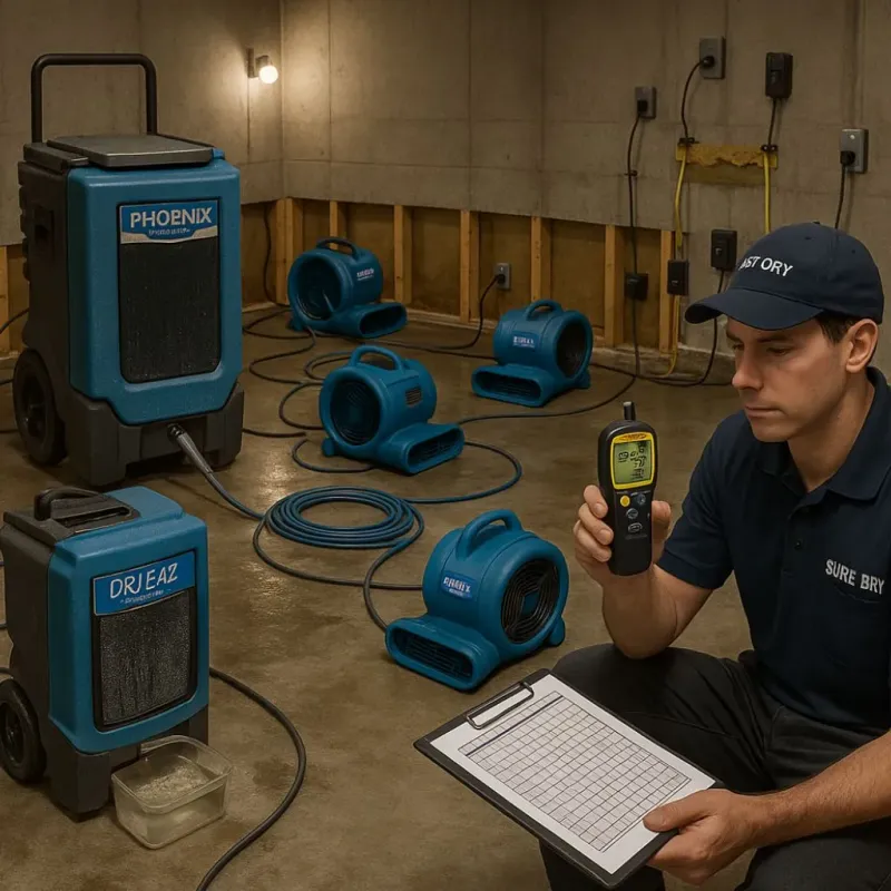 Structural Drying and Dehumidification process in West Yarmouth, MA